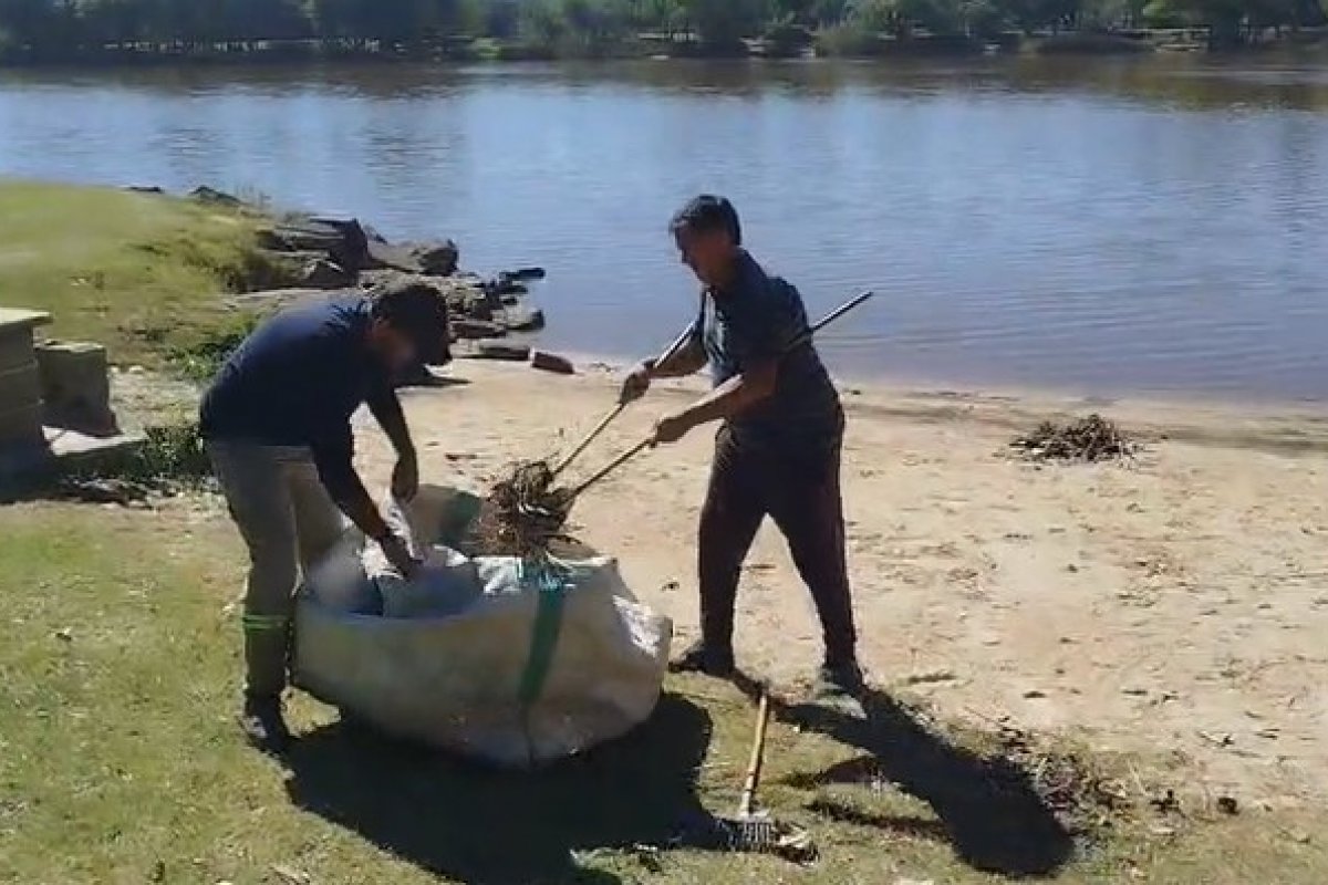 BEAT 991 Extrajeron más de 2 mil kilos de basura del río y la costa