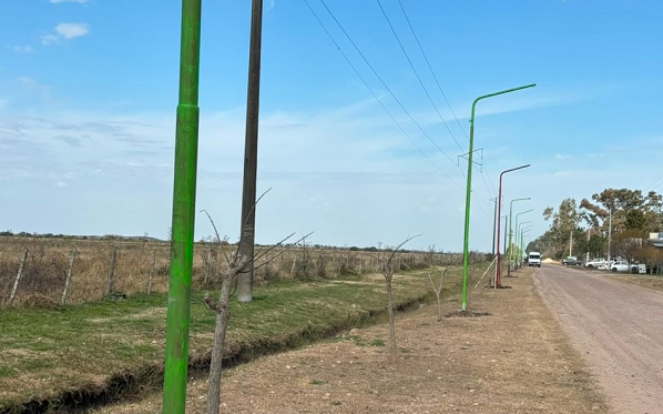 BEAT 991 Se colocaron 15 nuevos postes para luminarias en la Avenida Mariano Sánchez